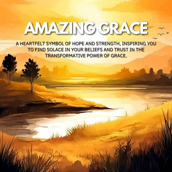 Silver Amazing Grace Cross Necklace - Faith, Love, Grace