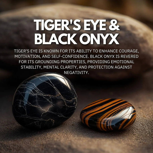 Tiger's Eye & Black Onyx Bracelet - Courage, Protection, Balance