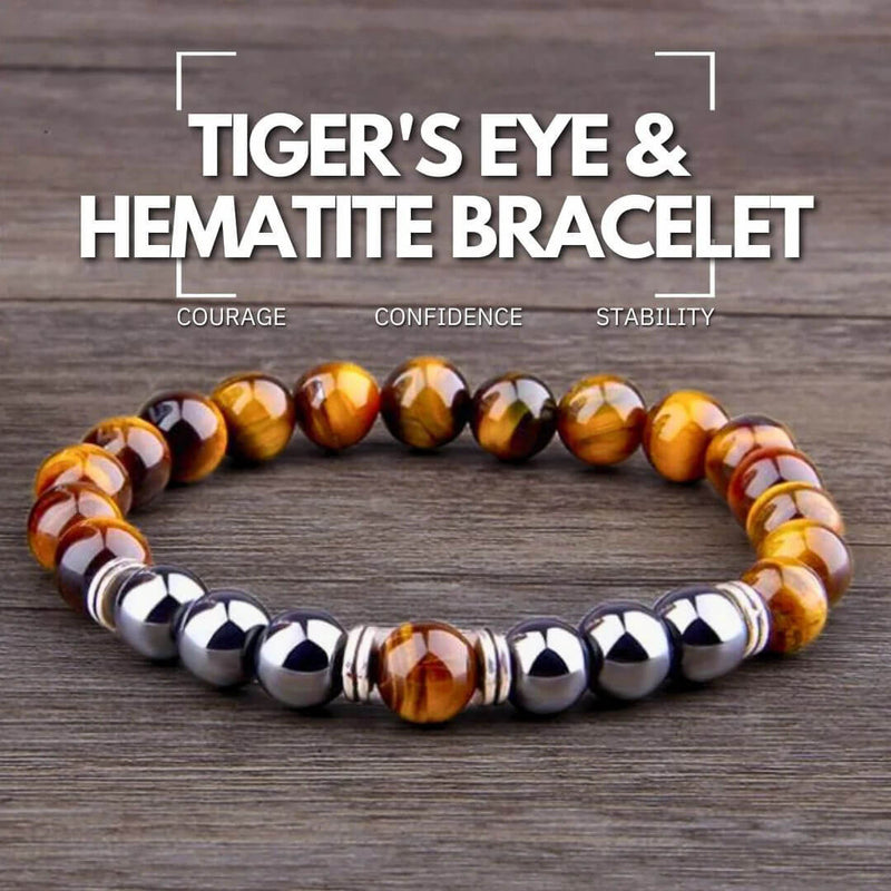 Tiger's Eye & Hematite Bracelet - Courage, Confidence, Stability