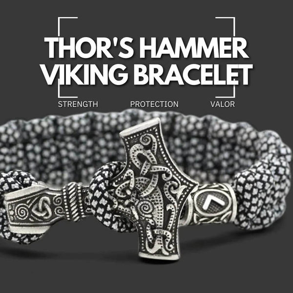 Thor's Hammer Vintage Viking Bracelet - Strength, Protection, Valor