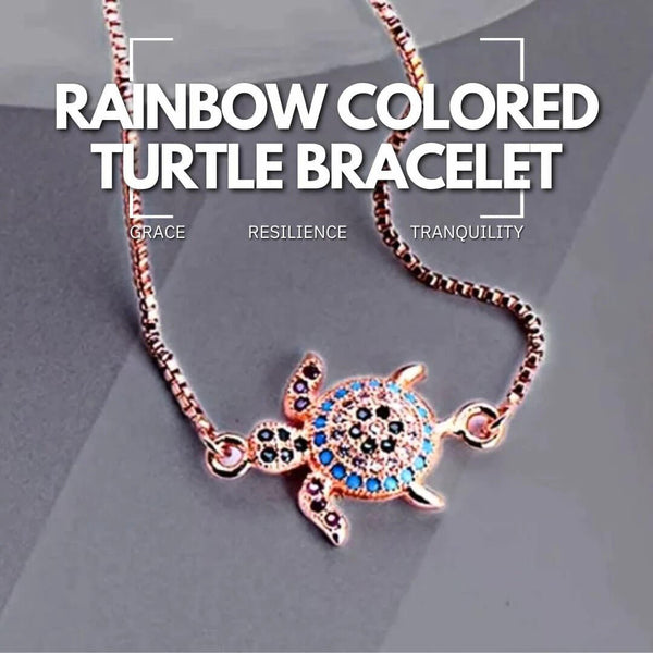 Rainbow Colored Turtle Bracelet - Grace, Resilience, Tranquility