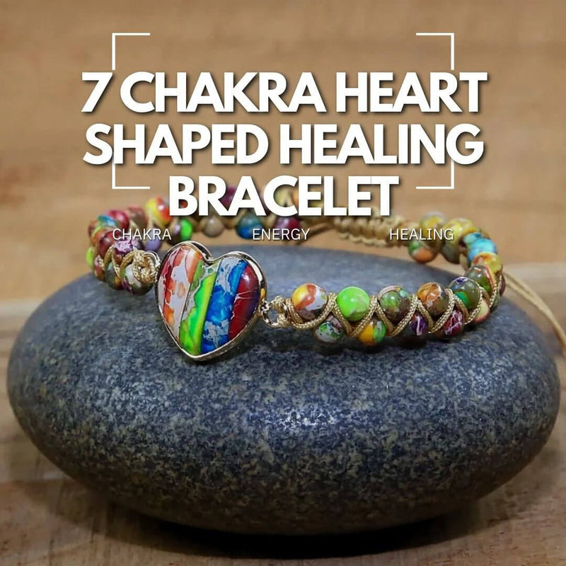 7 Chakra Heart Shaped Healing Bracelet - Chakra, Energy, Healing