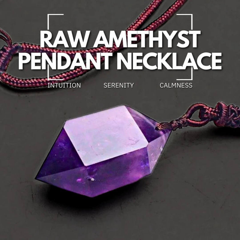 Raw Amethyst Pendant Necklace - Intuition, Serenity, Calmness
