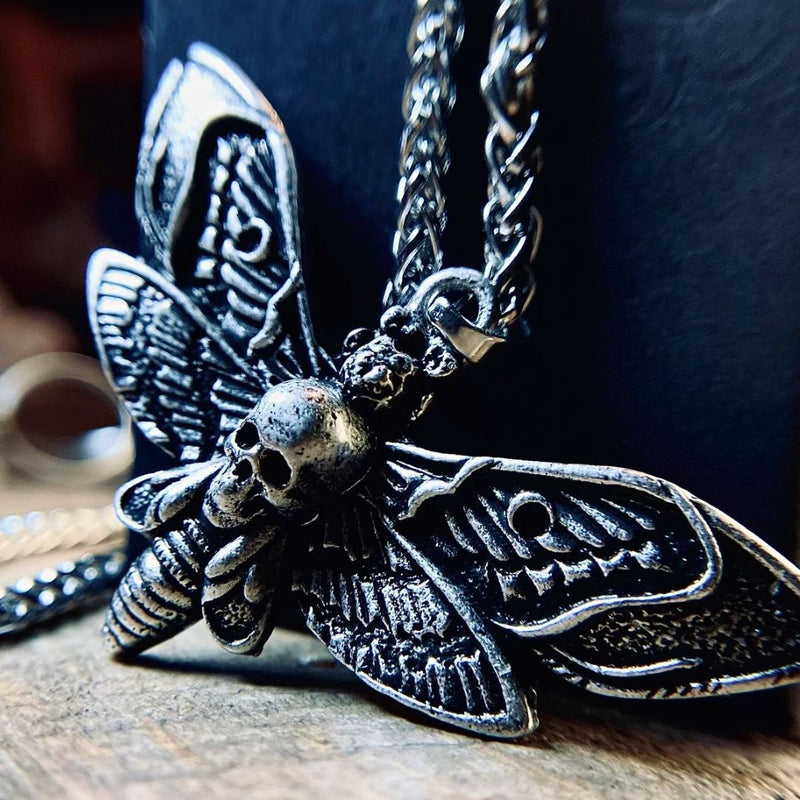 Death's Head Moth Pendant Necklace - Rebirth, Transformation, Mystique