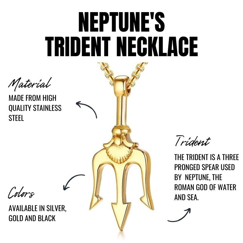 Neptune's Trident Necklace - Power, Inspiration, Protection