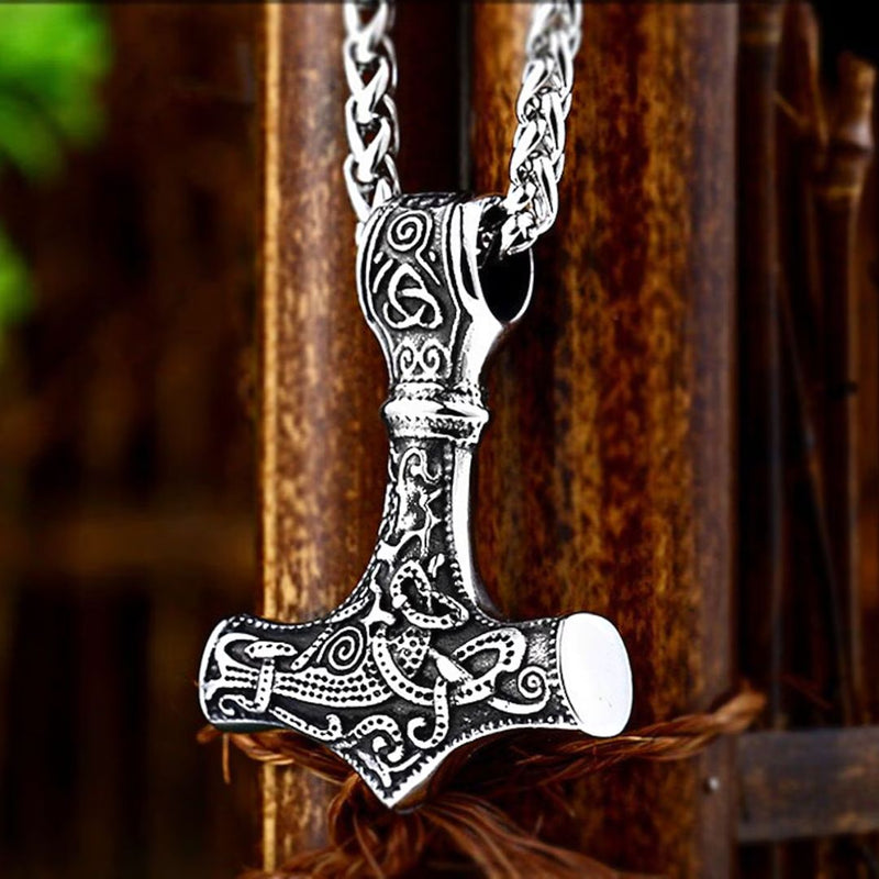 Thor's Hammer Vintage Viking Necklace - Strength, Protection, Courage